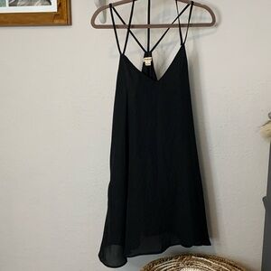 Black  Love Riche mini Slip Dress with Fun Spaghetti Straps Size Large